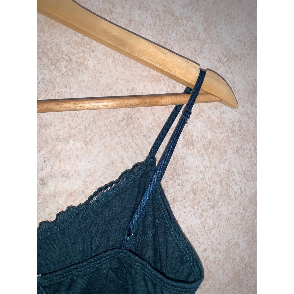 Maurices Camisole Teal Lace Trim Spaghetti Strap Tank Top Women's Medium - Picture 5 of 10